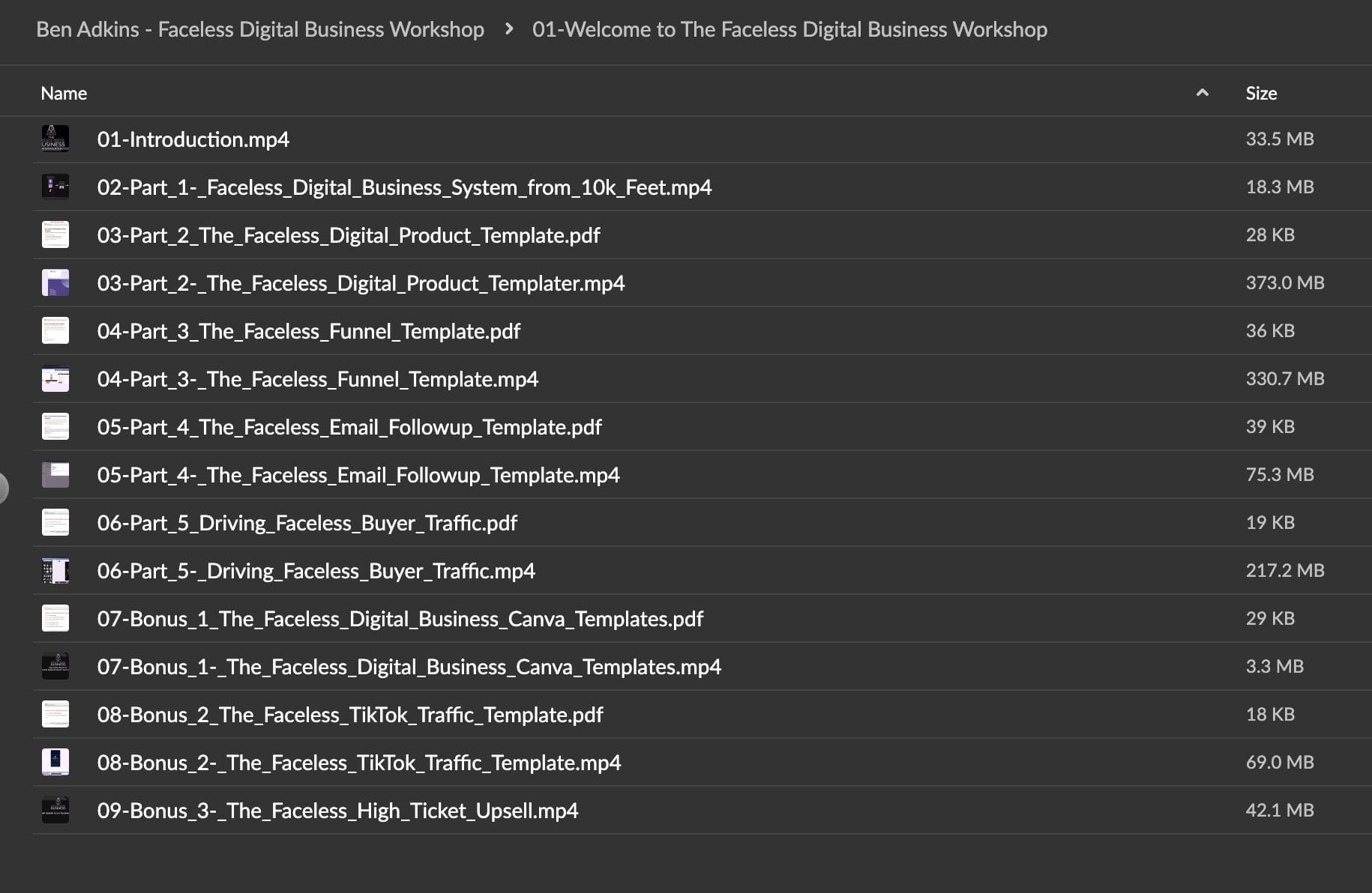 Ben Adkins – Faceless Digital Business Workshop